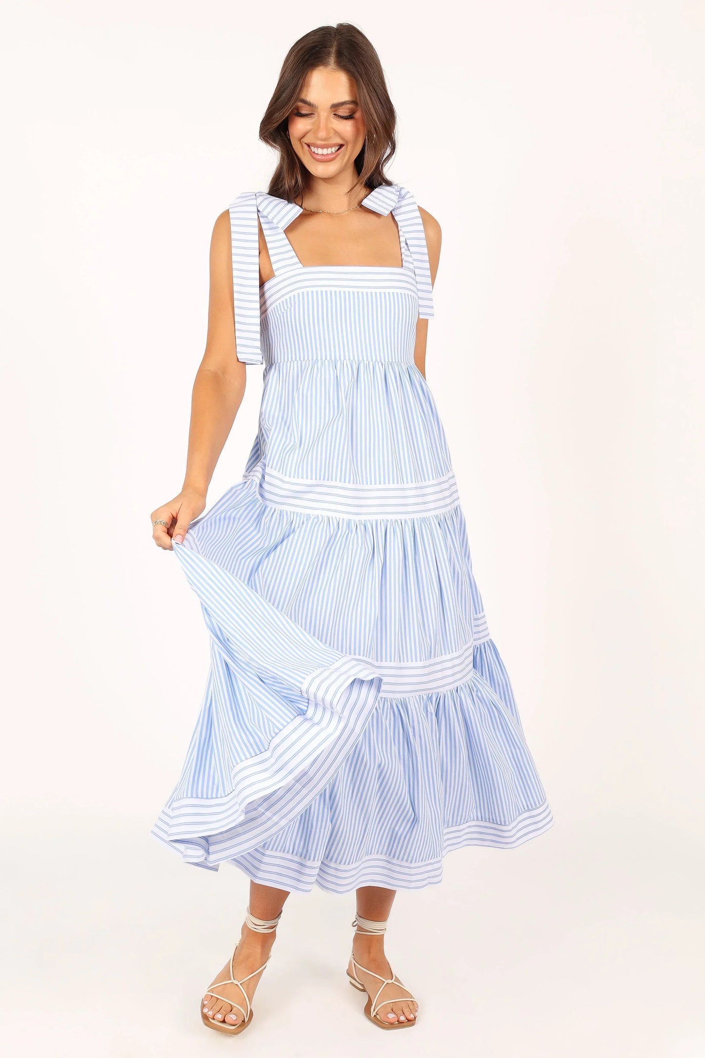 Bella Maxi Dress Blue Stripe
