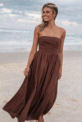 Kayt Strapless Dress Chocolate Brown