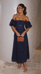 Claira Midi Dress Navy