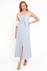 Menora Maxi Dress Blue Gingham