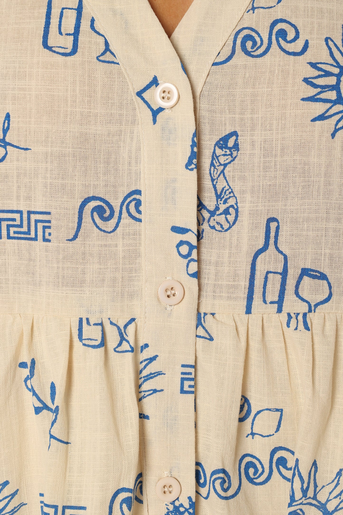 Elias Mini Dress Beige Blue