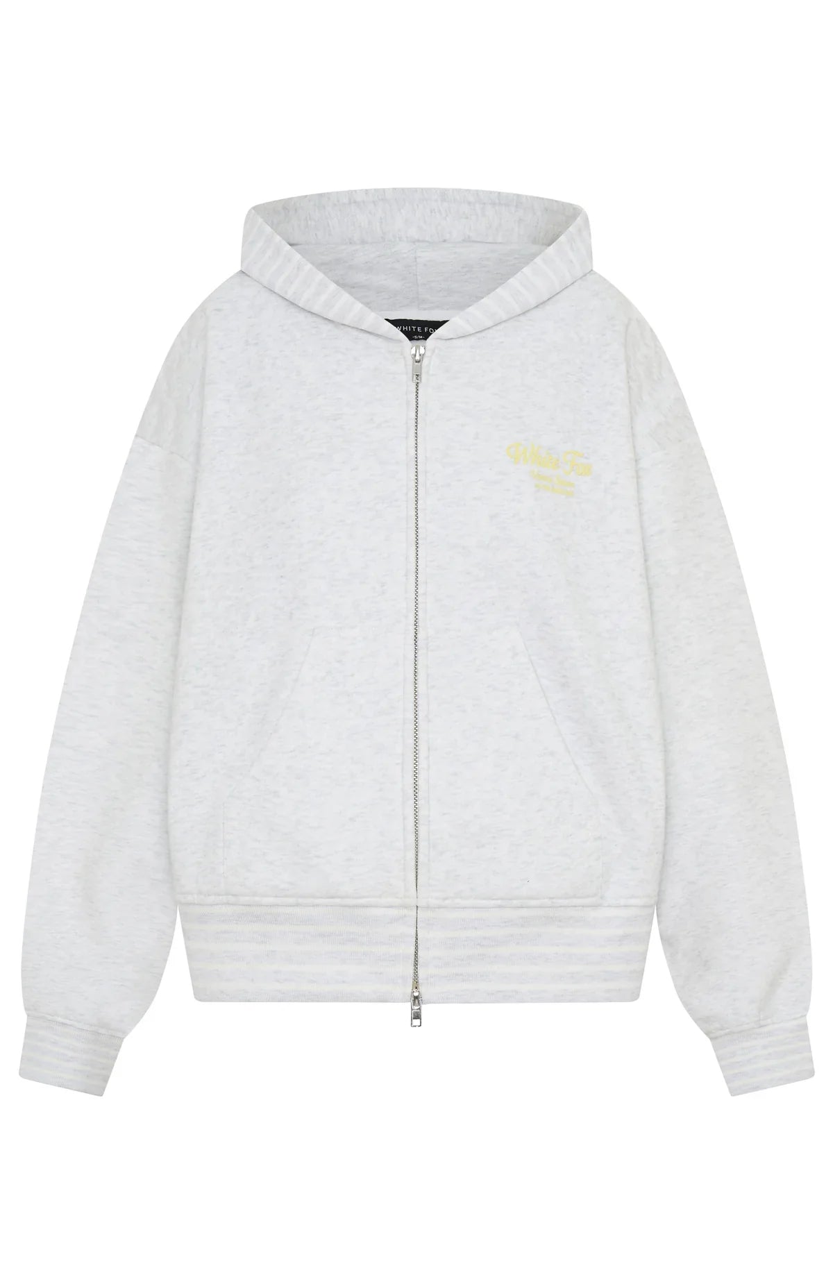 Verano Sixteen Fiorella Boxy Zip Front Hoodie Grey Marle