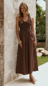 Amira Maxi Dress Chocolate