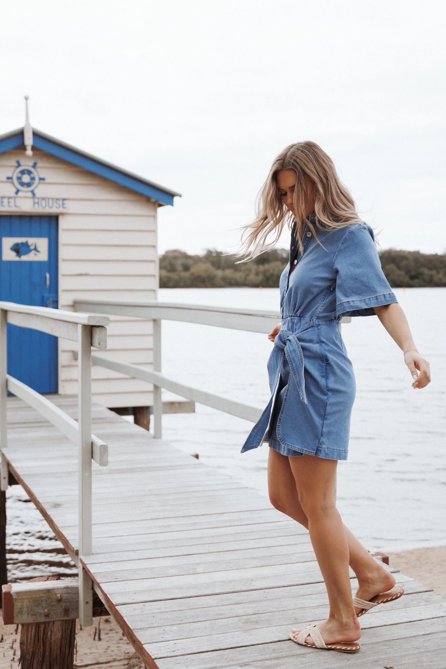 Leyton Mini Dress Denim Chambray