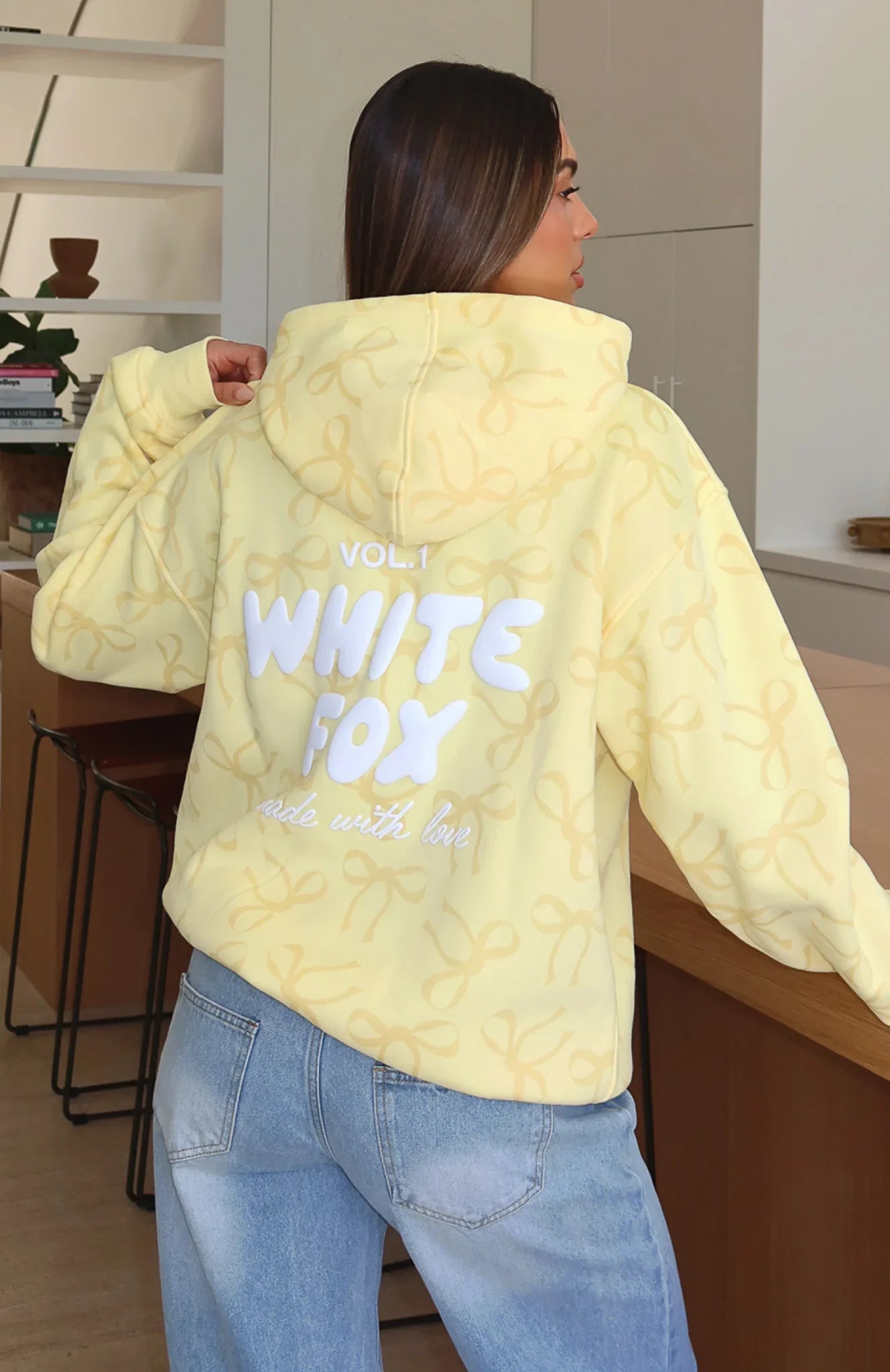 Vol 1 Oversized Printed Hoodie Lemon Bow