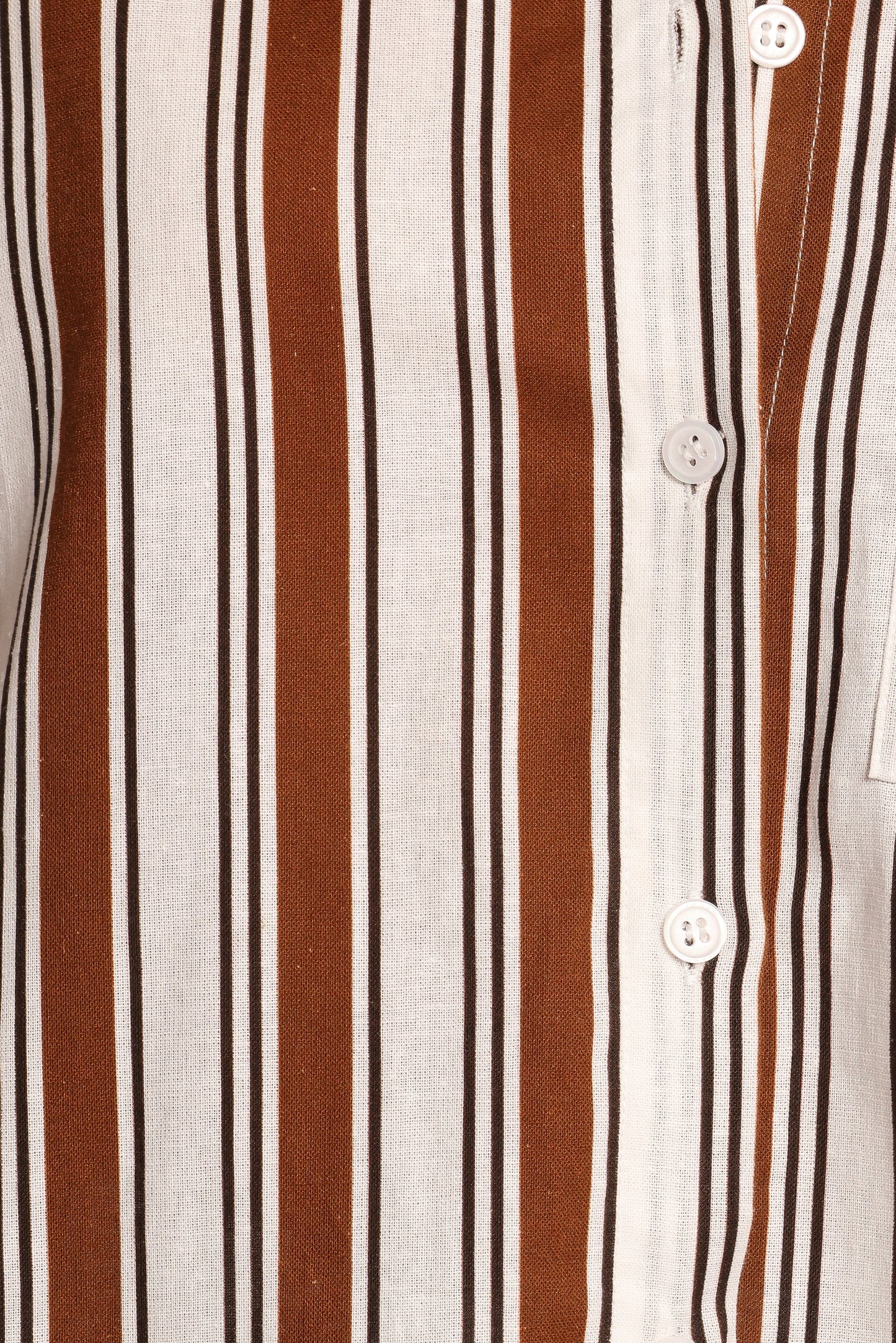 Thalia Short Sleeve Shirt Chocolate Stripe