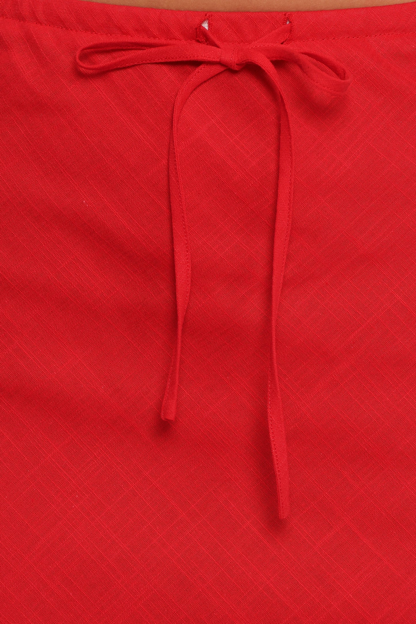 Sonni Linen Mini Skirt Red
