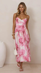 Dallas Midi Dress Pink Floral
