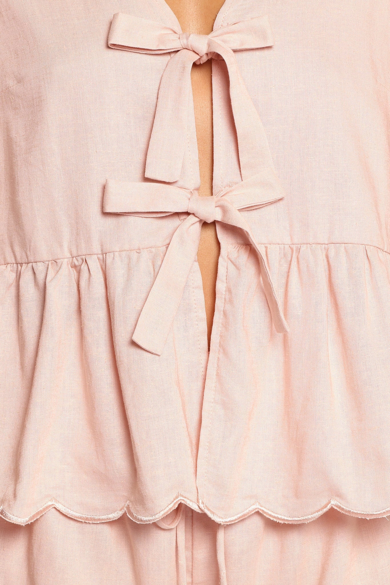 Zarie Scalloped Short Set Light Pink