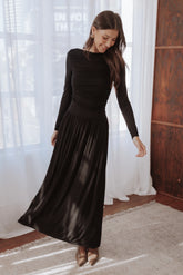 Shirley Long Sleeve Maxi Dress Black