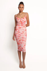 Tempest Midi Dress Pink Floral