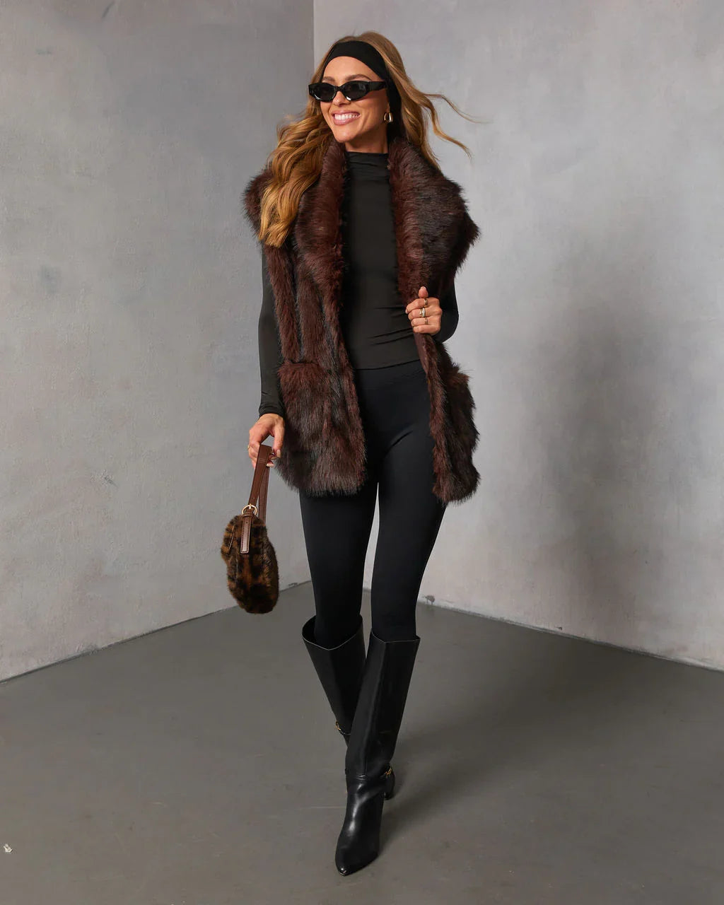 Frosted Berry Faux Fur Vest