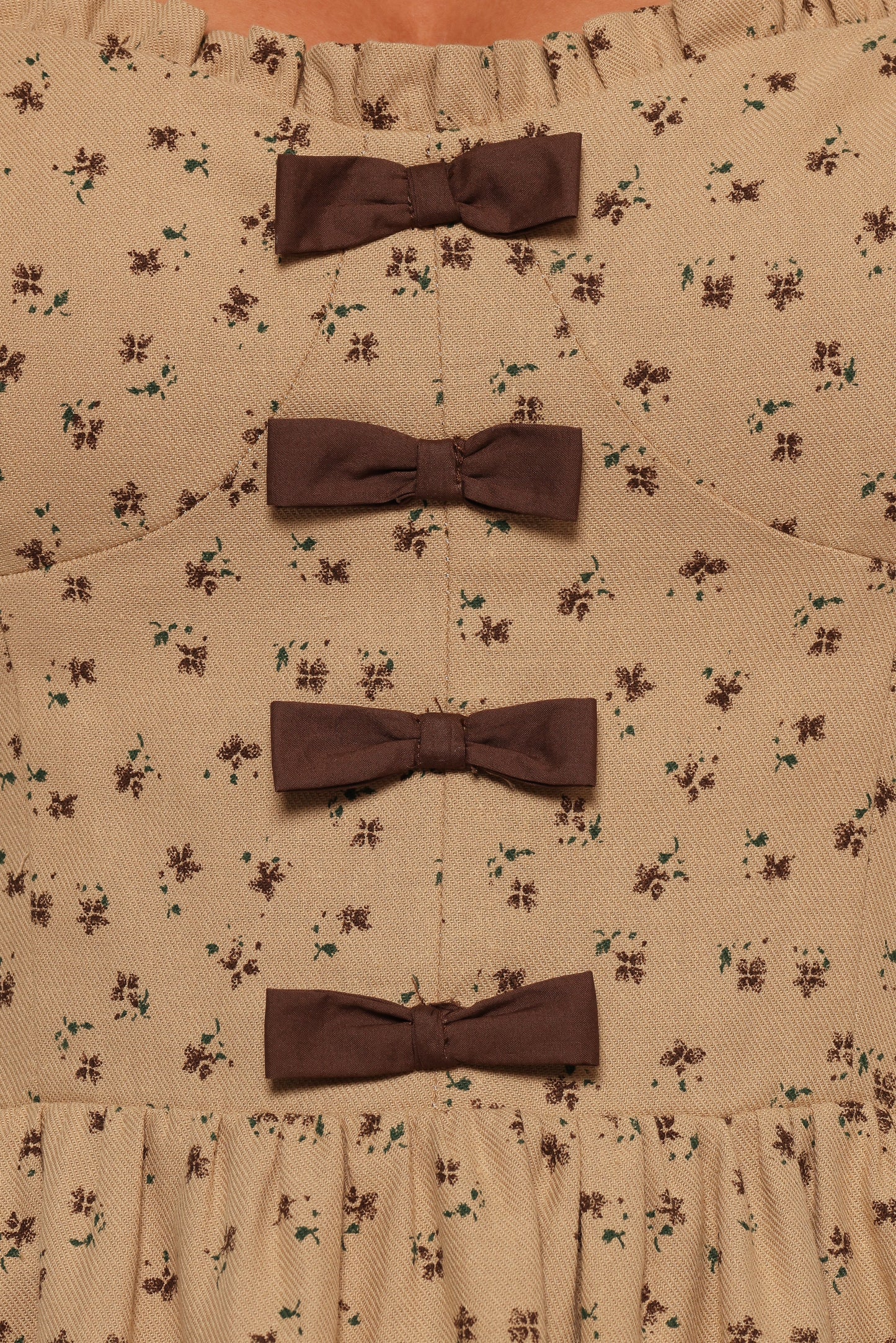 Robbins Midi Dress Beige Brown