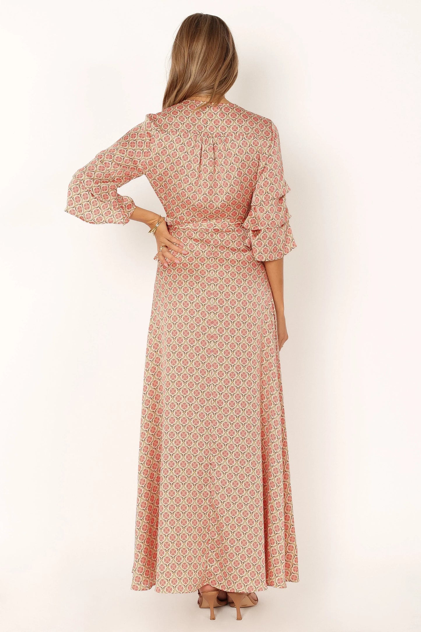 Margot Wrap Maxi Dress Orange Print