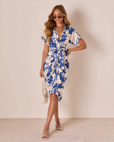 Savannie Front Tie Midi Dress