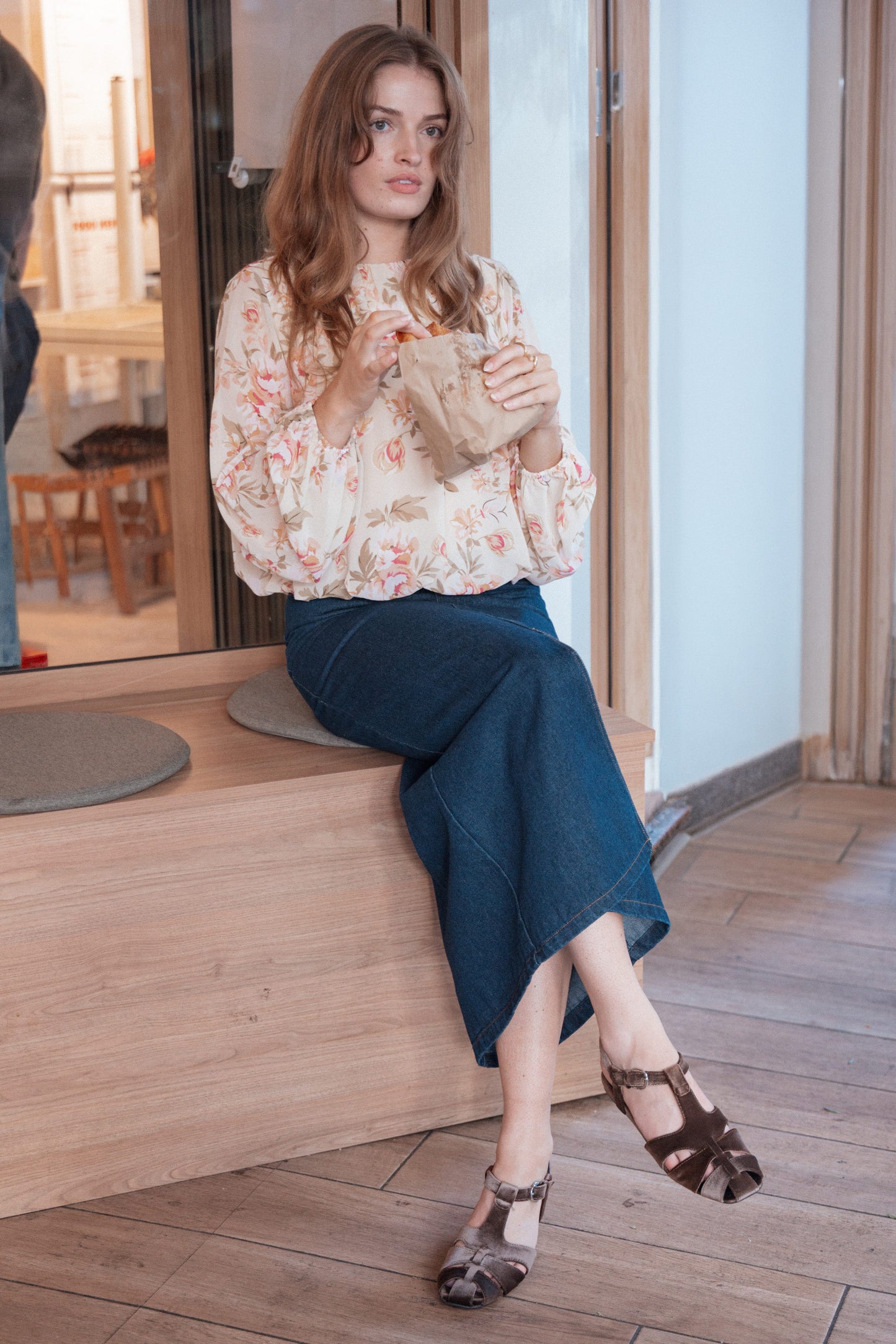 Dana Denim Midi Skirt Midnight
