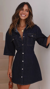 Raz Mini Dress Dark Denim