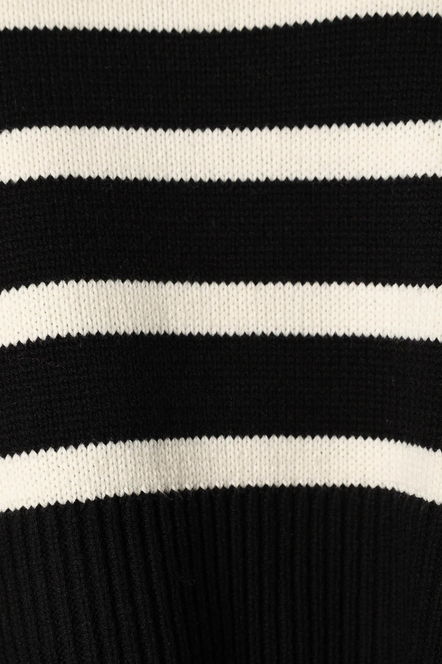 Avalynn Striped Knit Sweater Black White