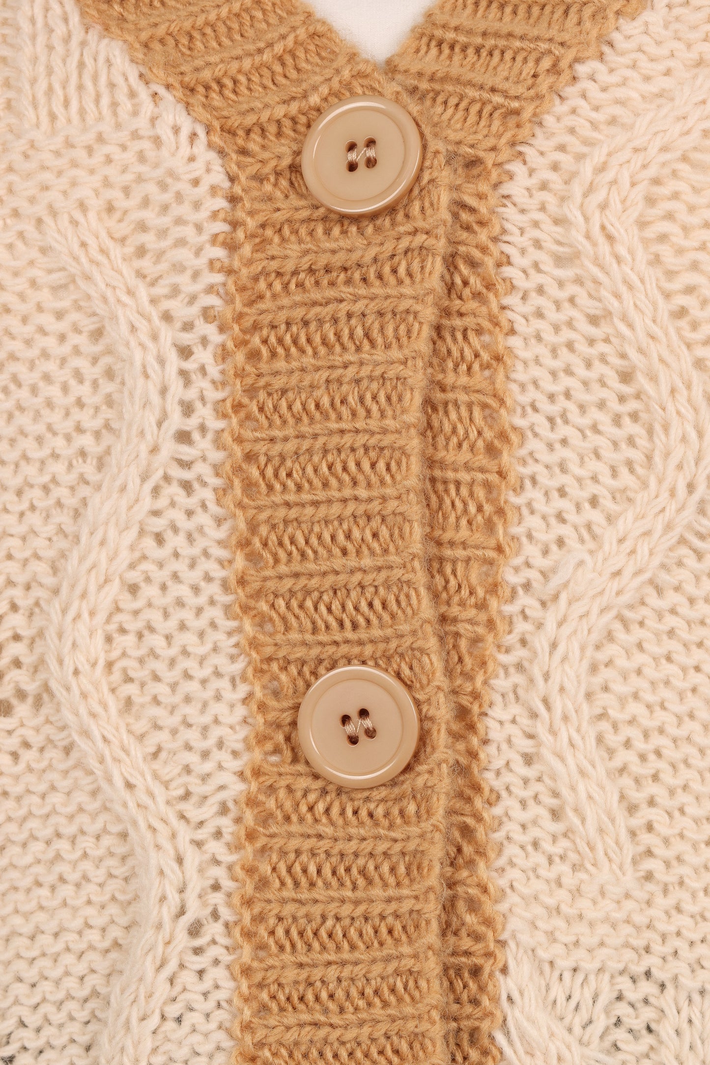 Zina Contrast Cardigan Tan