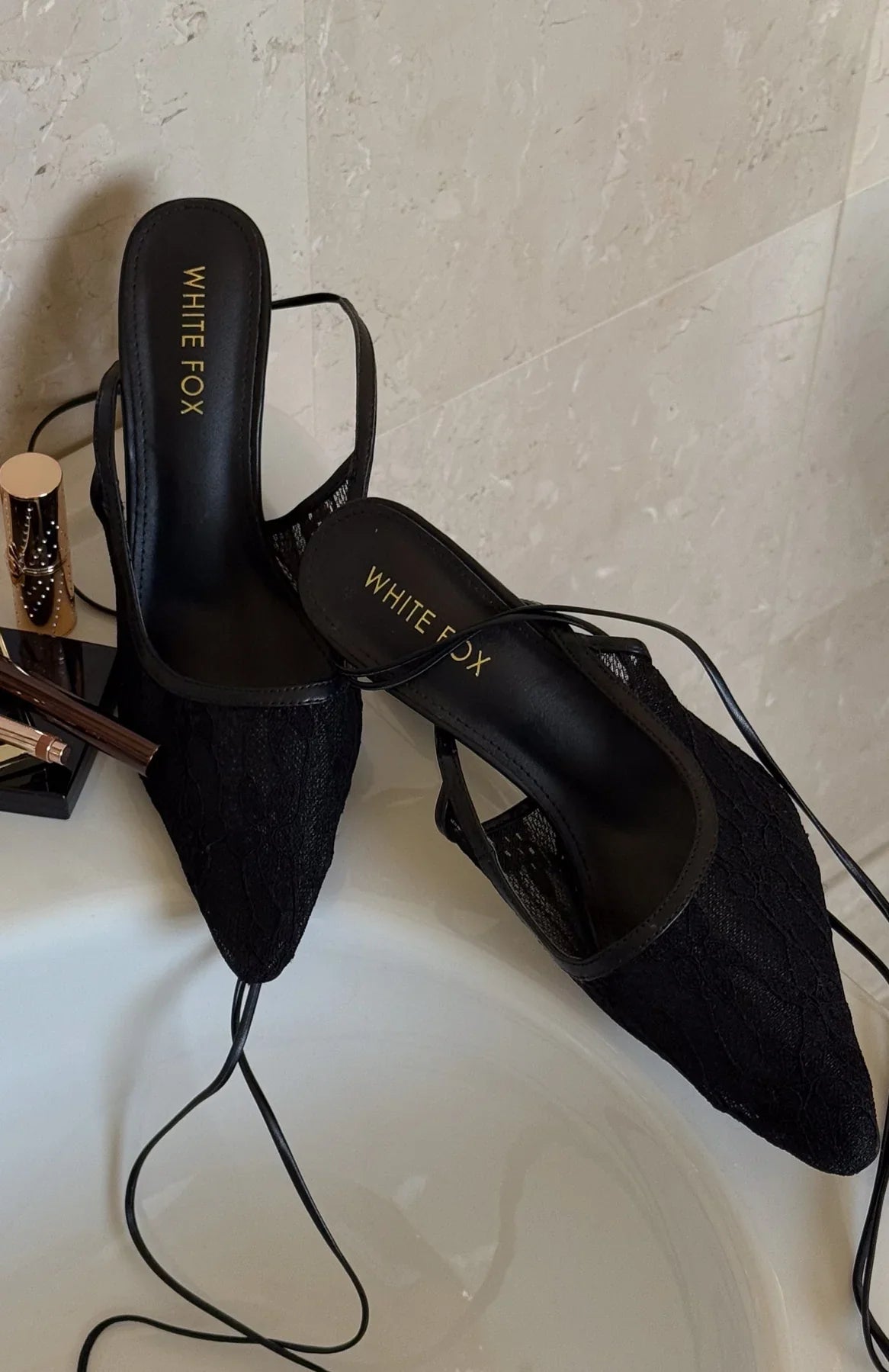 Sonnet Wrap Heels Black Lace