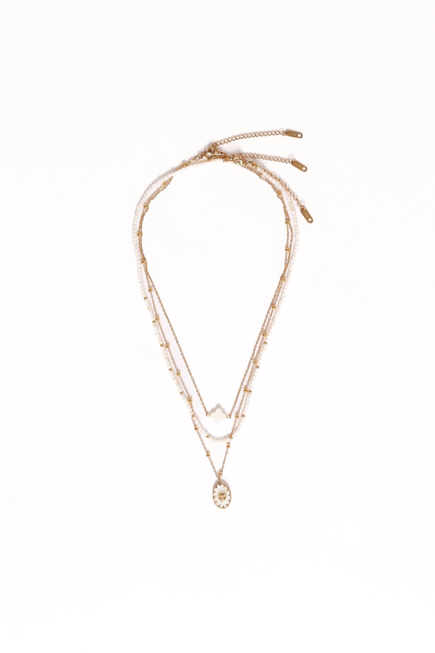 Goldie Necklace Gold White