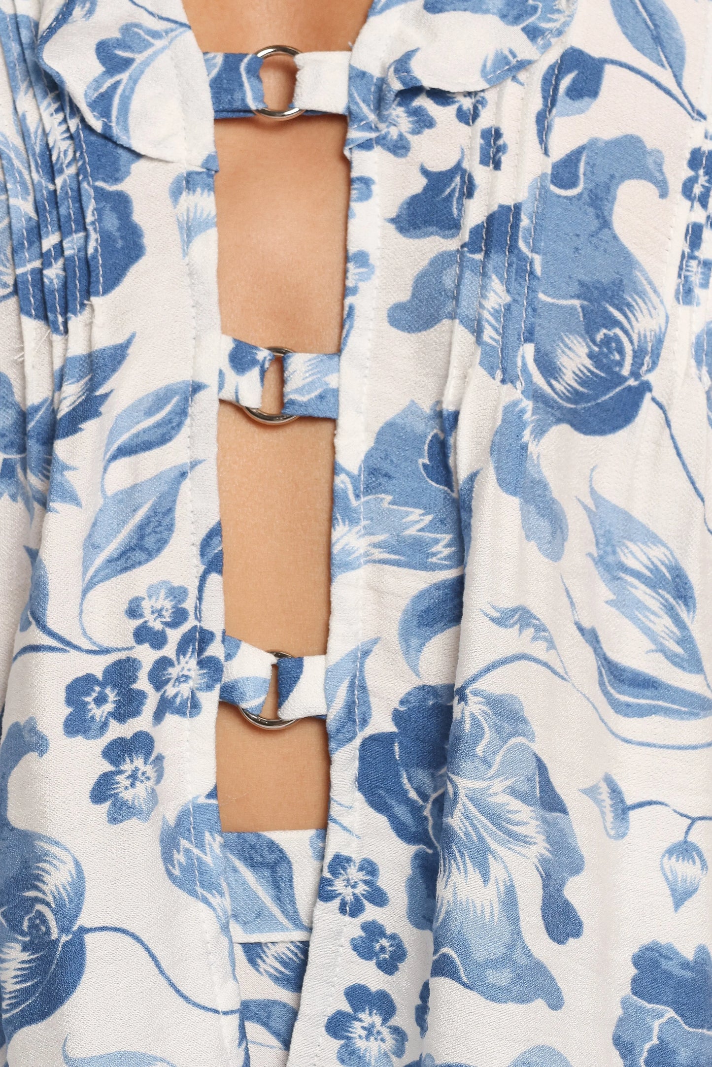 Claud Top Blue White Floral