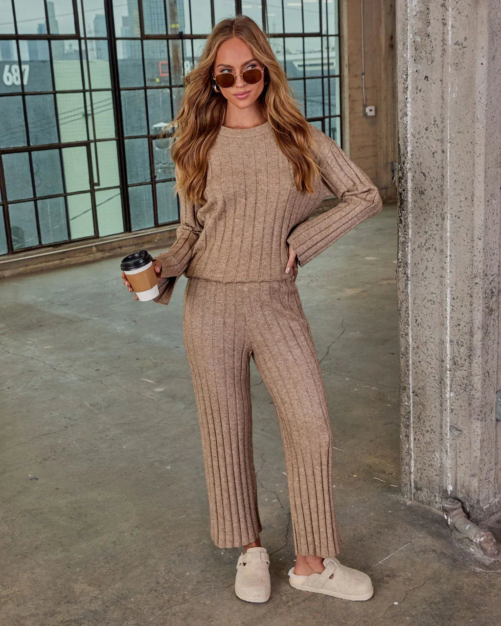 Homebody Hour Ribbed Knit Sweater