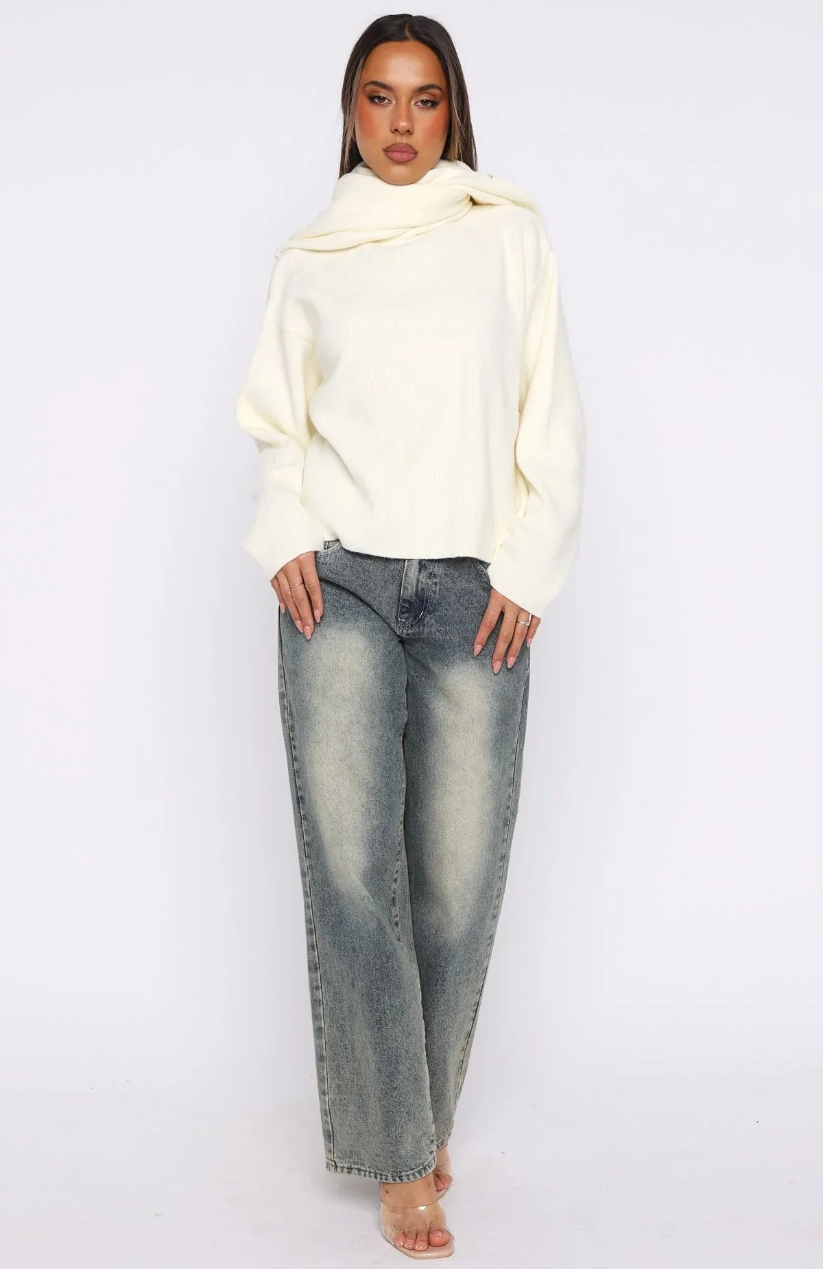 Luxe Layers Knit Sweater Cream