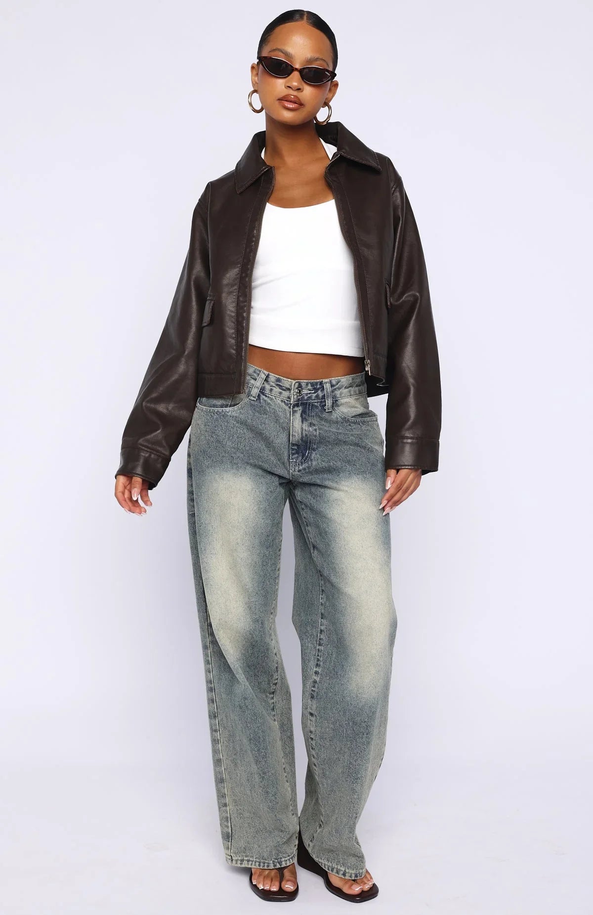 I Know Love PU Jacket Chocolate