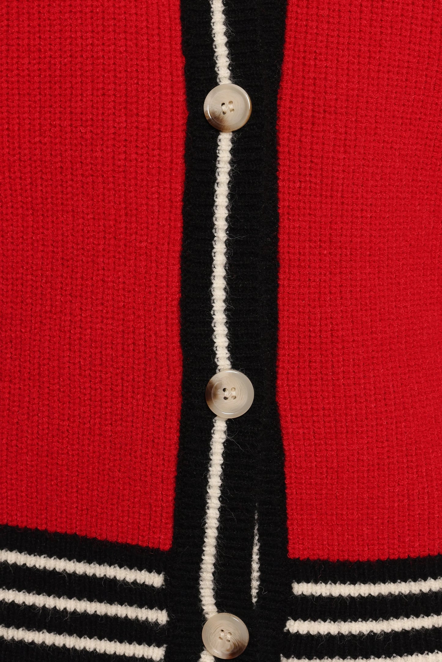 Yorkshire Contrast Hem Cardigan Red