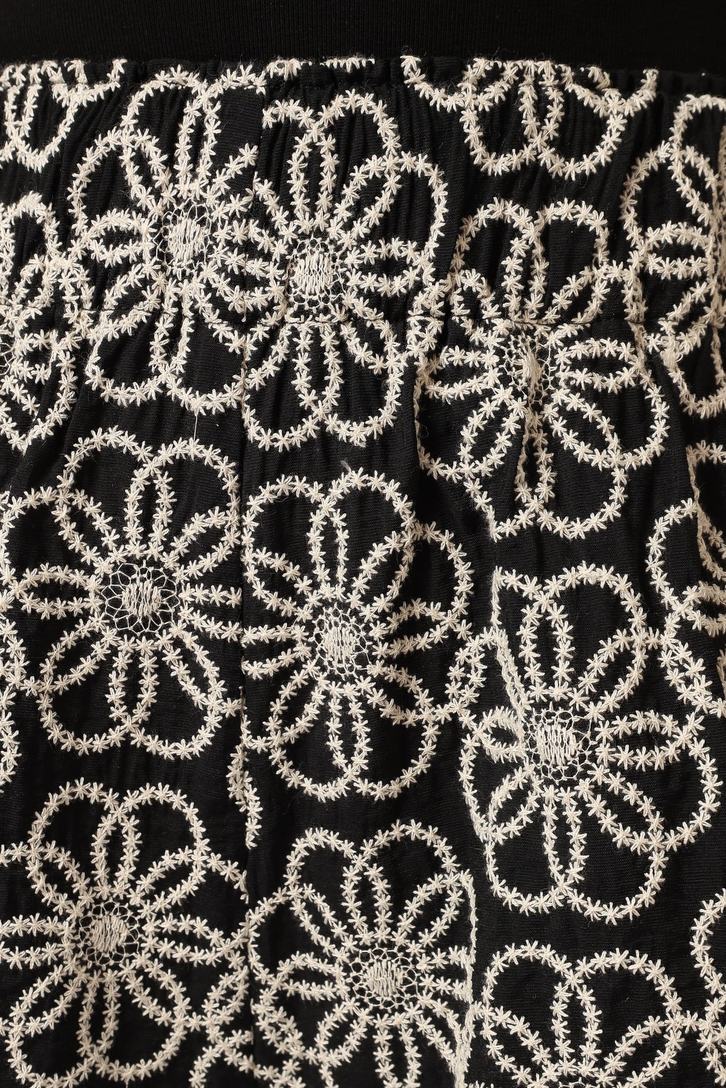 Jacey Embroidered Shorts Black White
