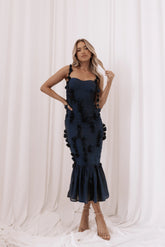 Posedly Midi Dress Navy