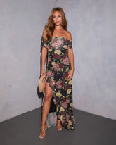 Softest Yes Printed Off The Shoulder Maxi Dress