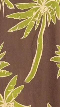 Calliope Strapless Top and Shorts Set Brown Green Palm