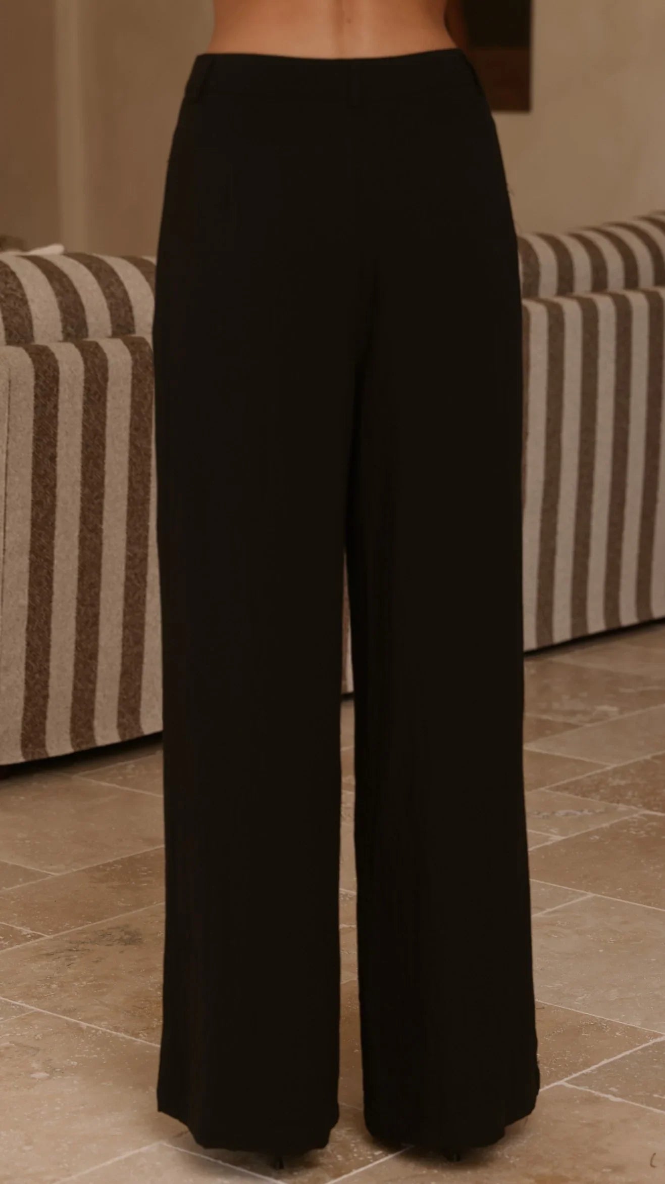 Leela One Shoulder Top and Pants Set Black