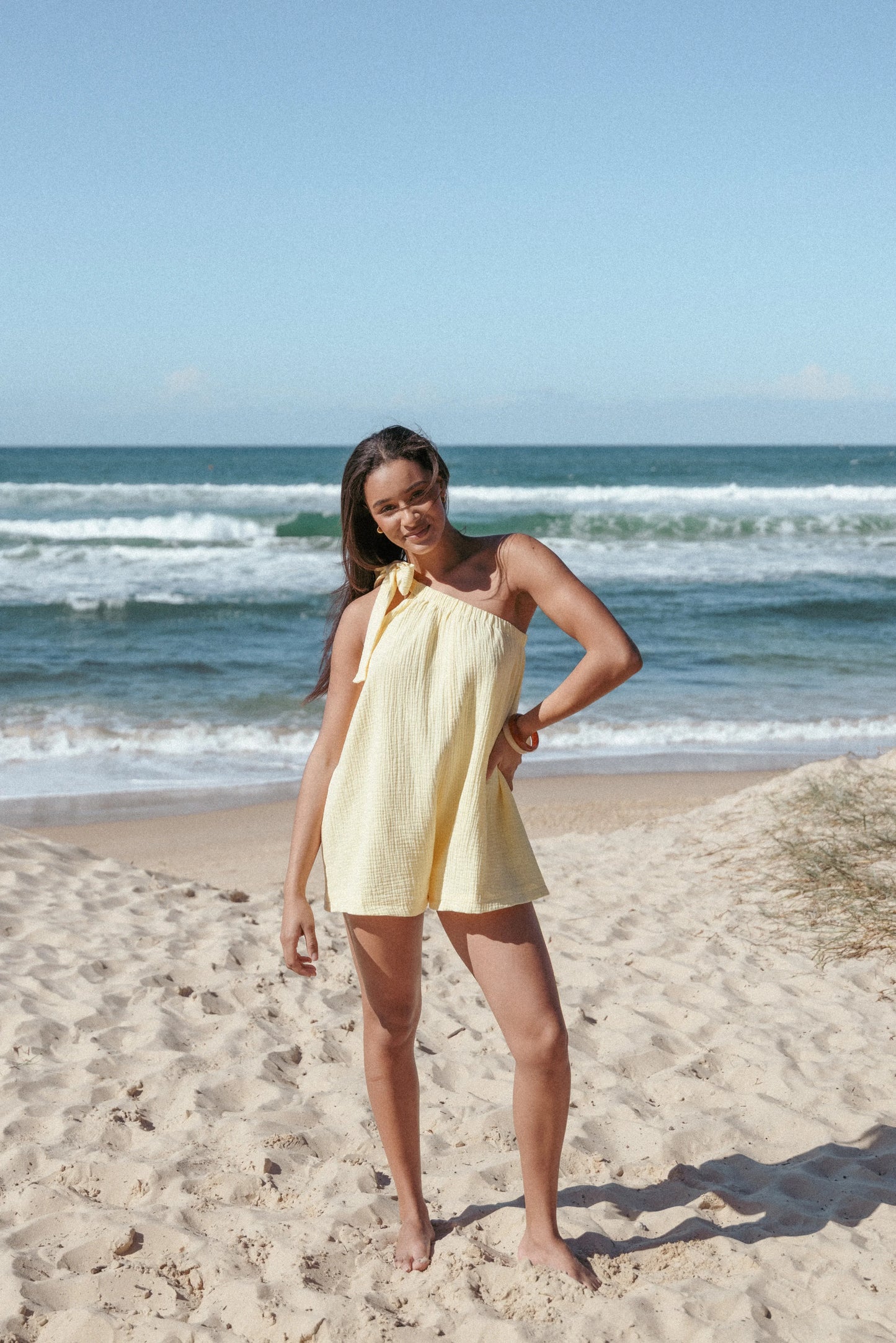 Miffy One Shoulder Romper Yellow