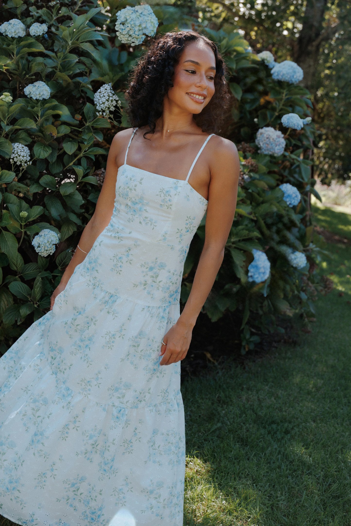 Botanique Midi Dress Blue Floral