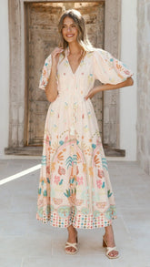 Tamsin Midi Dress Acacia Palm