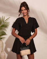 Honey Meadow Cotton Ruffle Knit Mini Dress