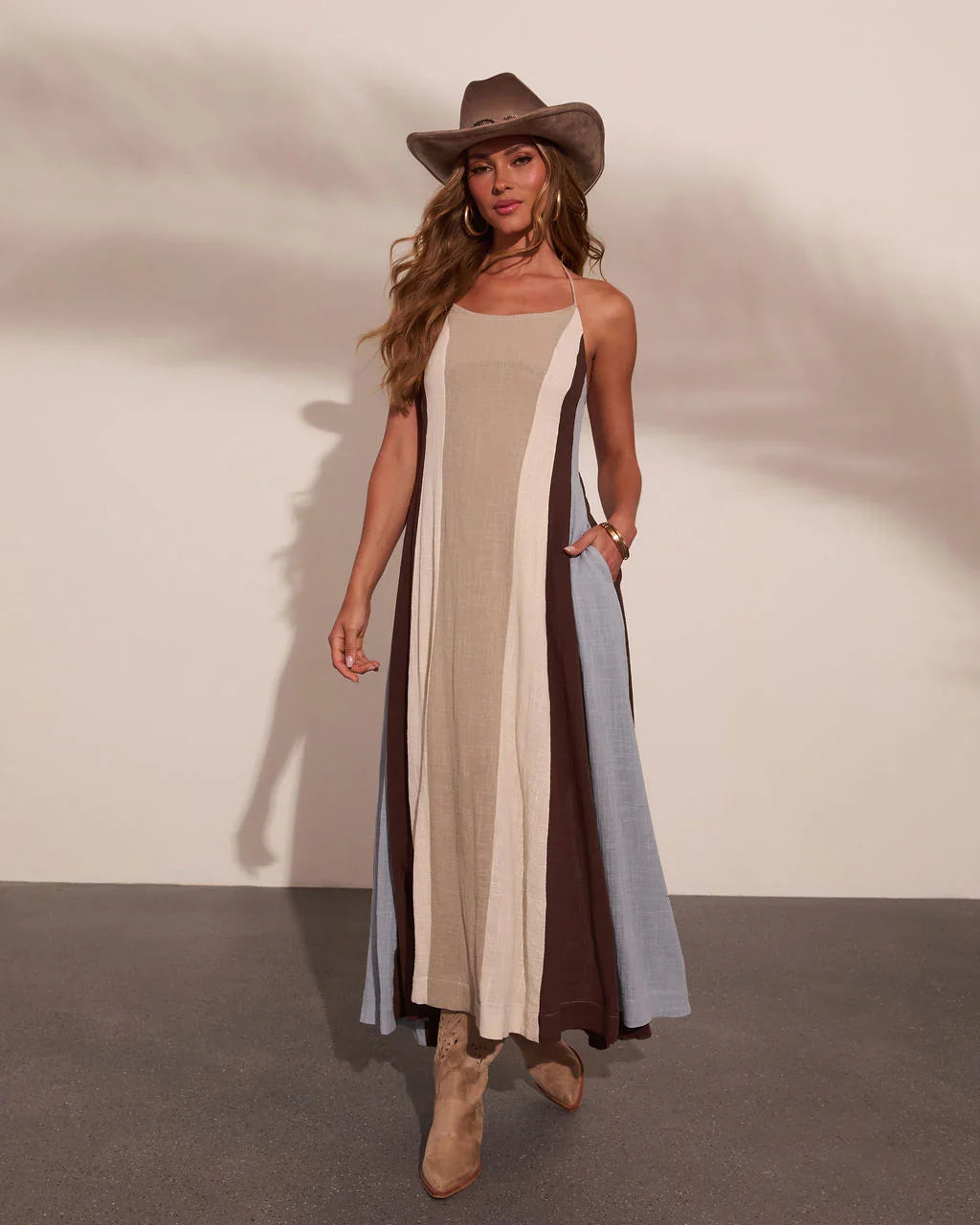 Sunspell Darling Striped Color Block Maxi Dress