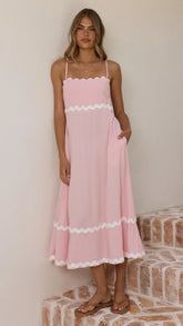 Seraphina Maxi Dress Pink White