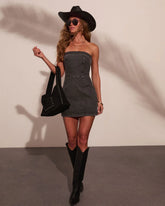 Saphie Strapless Denim Mini Dress