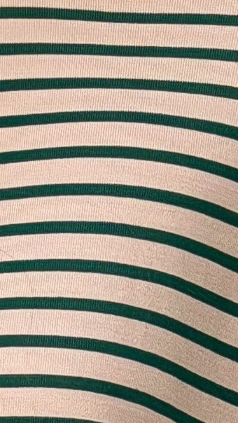 Flossie Long Sleeve Top and Shorts Set Beige Green Stripe