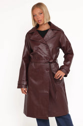 Vita Faux Leather Jacket Burgundy