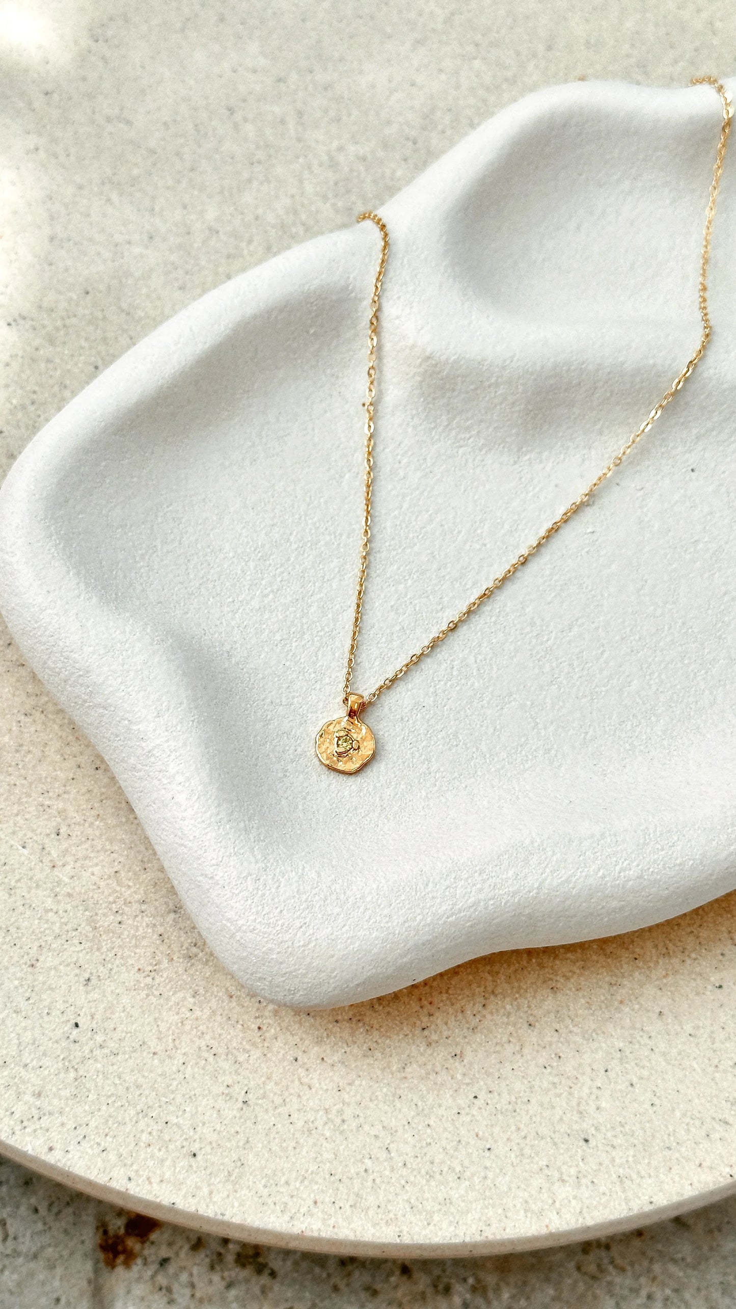 August Birthstone Necklace Peridot