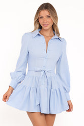 Diantha Long Sleeve Mini Dress Blue