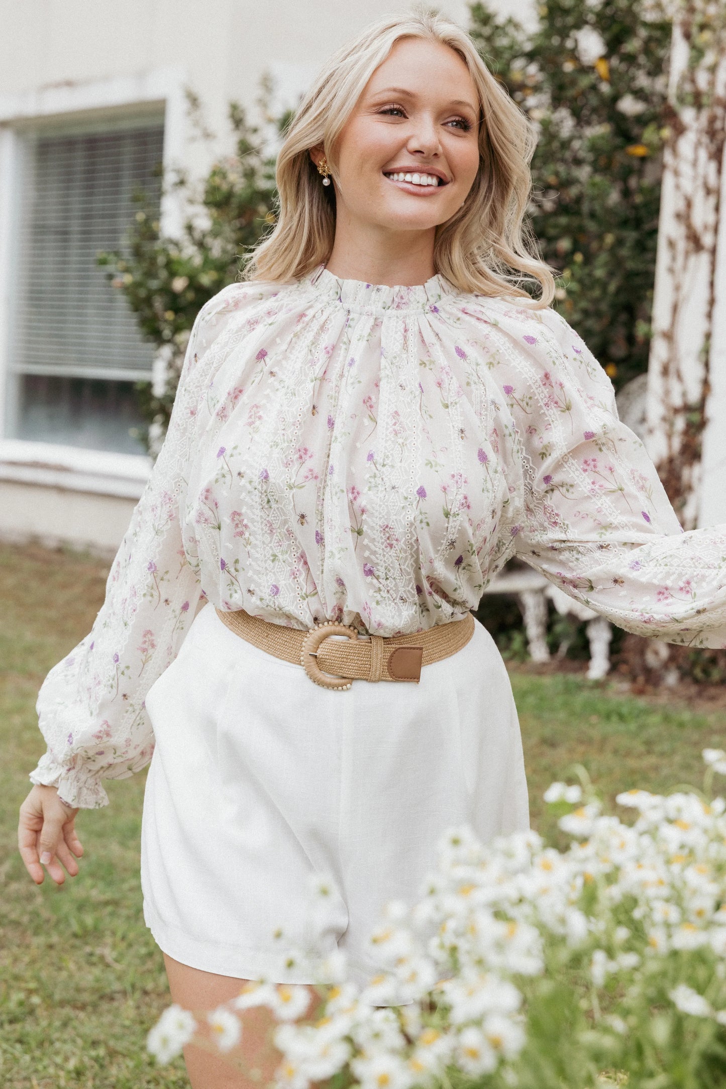 Annie Long Sleeve Top Pink Floral
