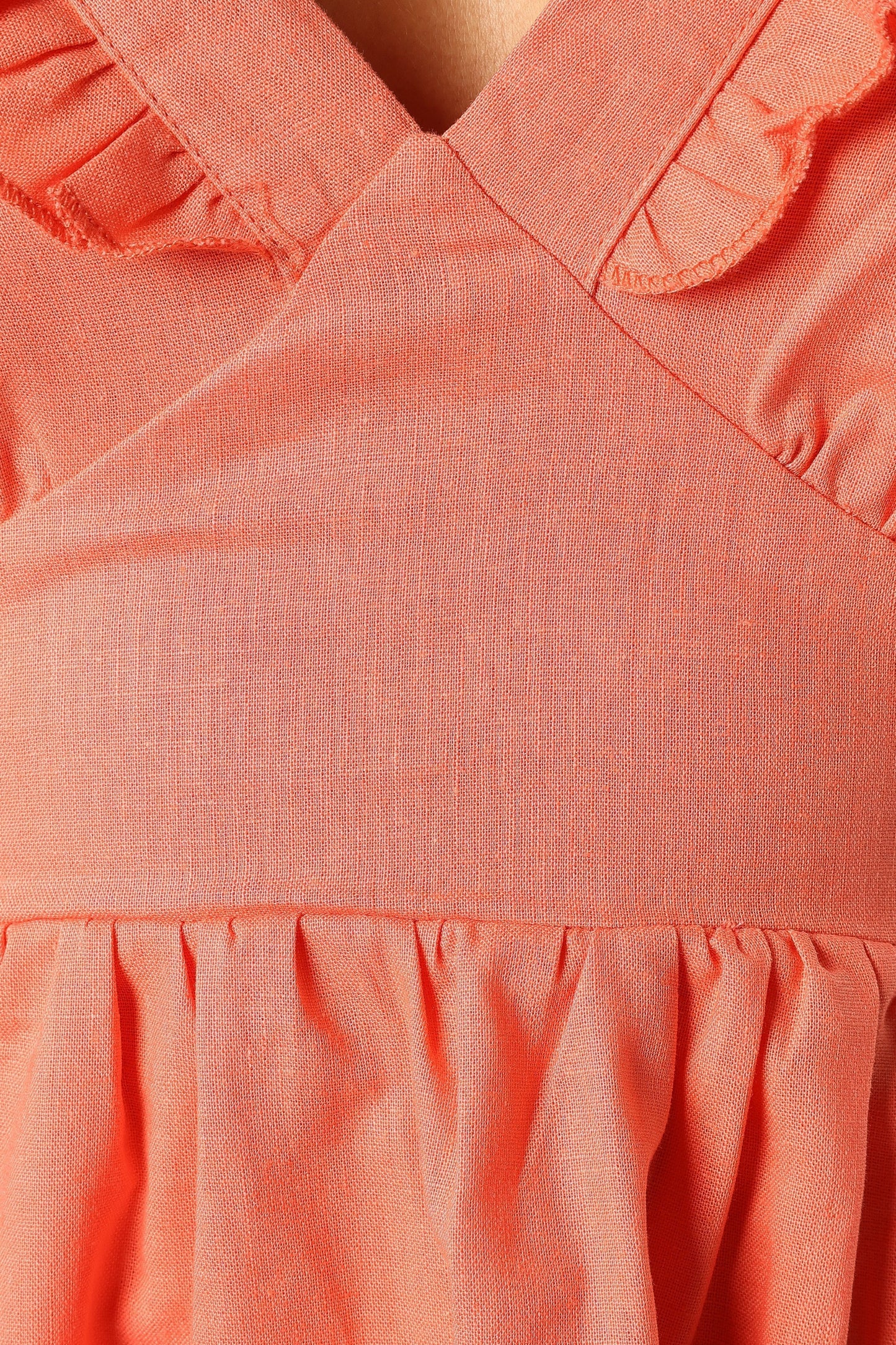 Rowan Frill Mini Dress Coral