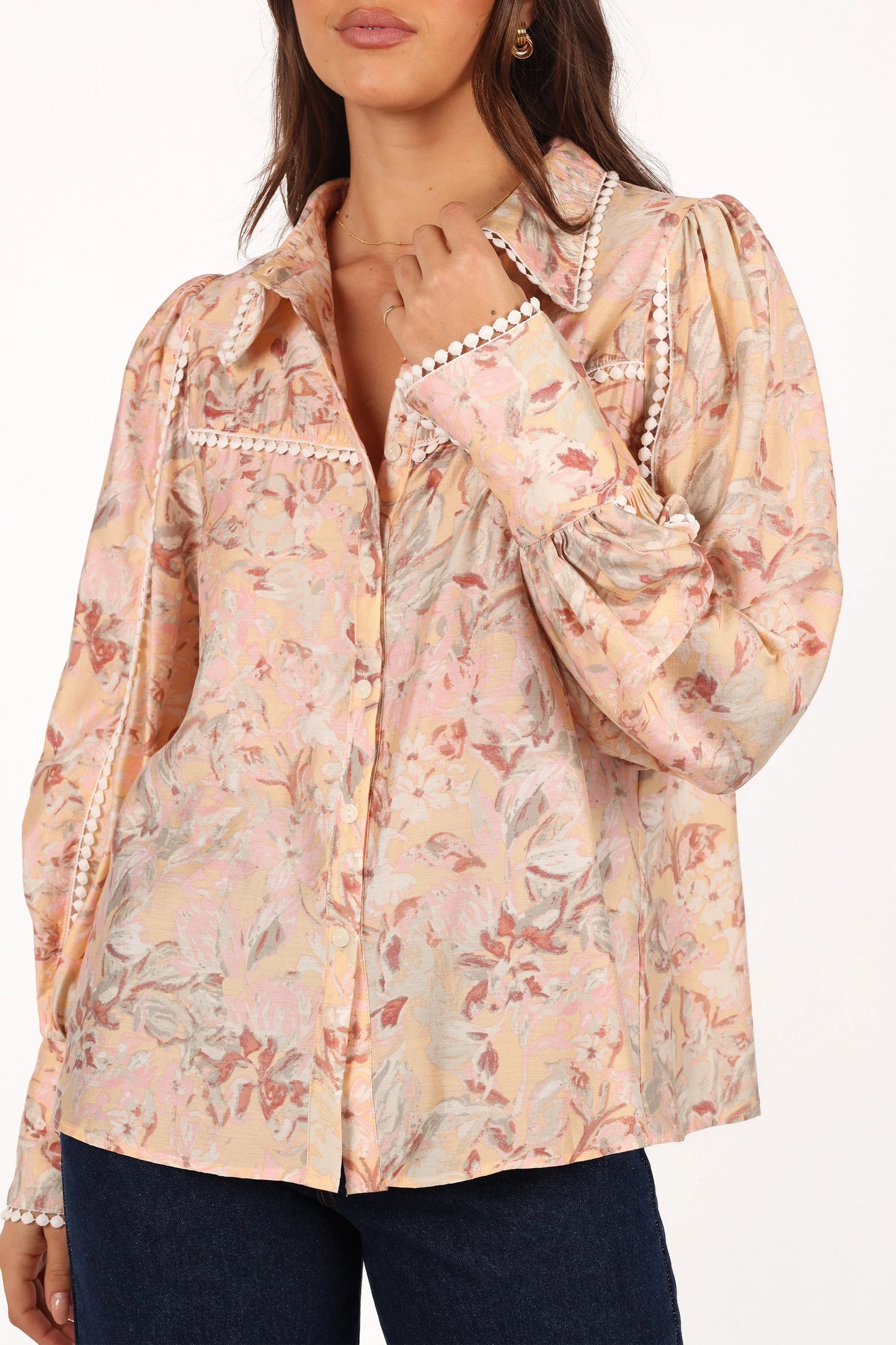 Floria Top Beige Floral