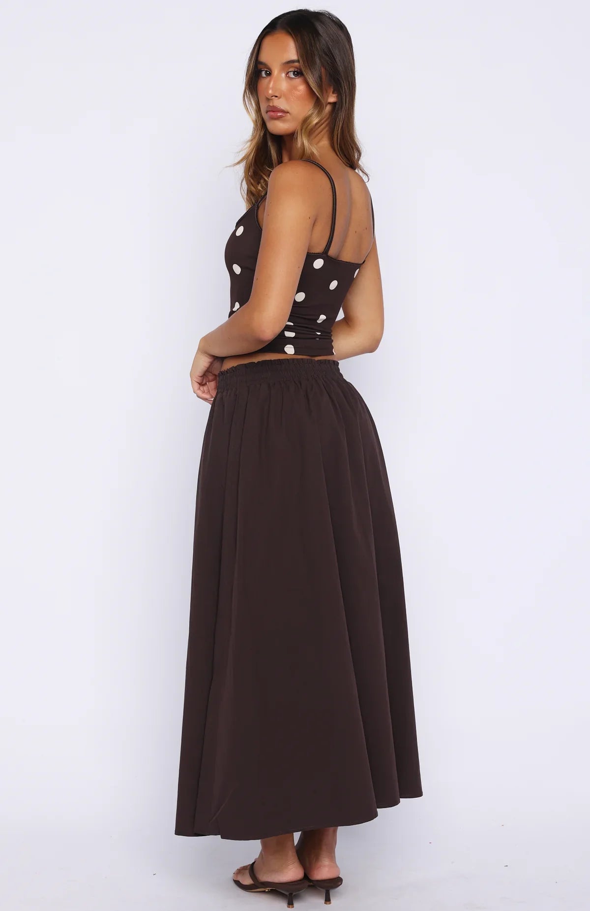 Lost In Your Love Maxi Skirt Chocolate